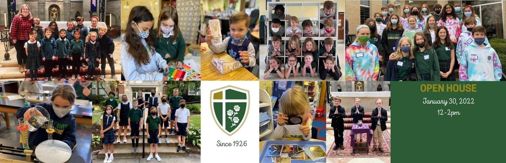 collage of photos promoting open house 
