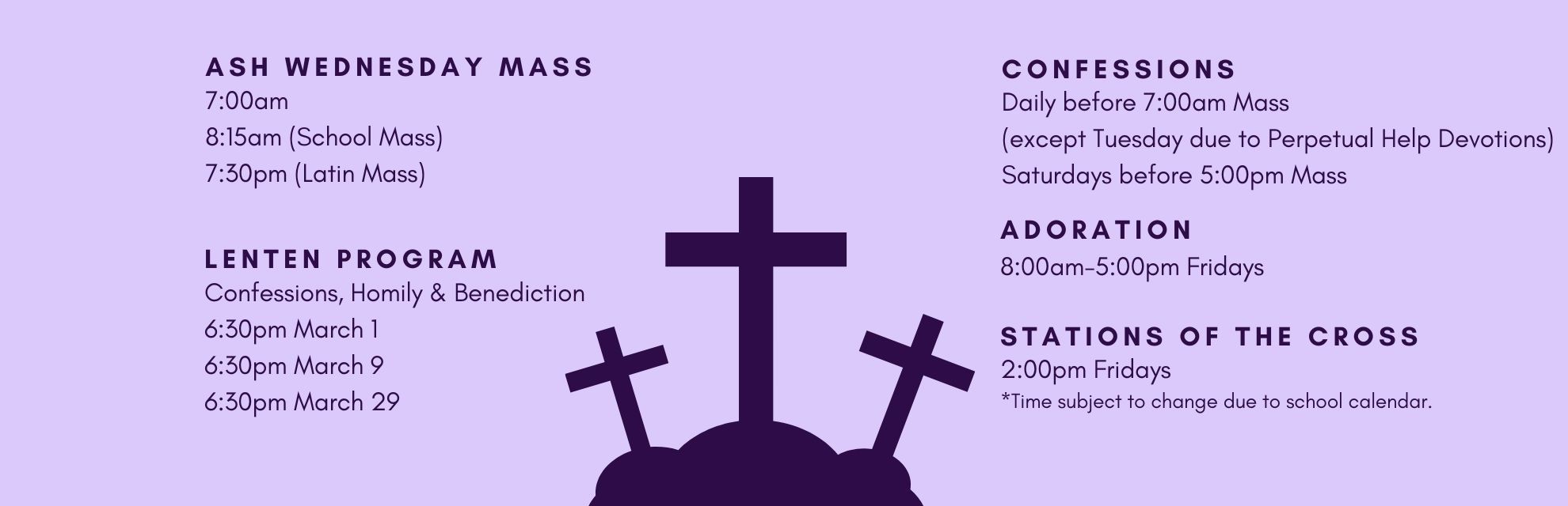Lent Schedule